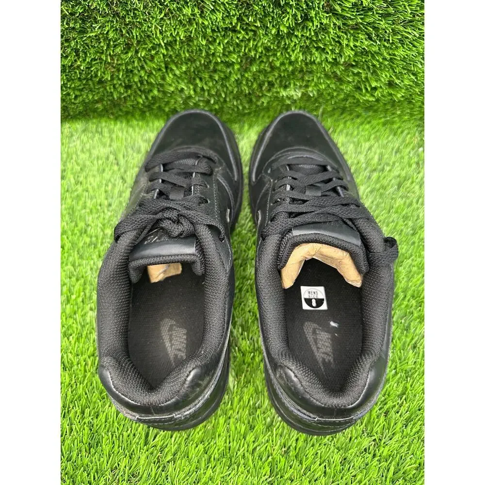 Nike Ebernon Low AQ1775-003 Athletic Sneaker Men's 8 Black Leather Gym Workout